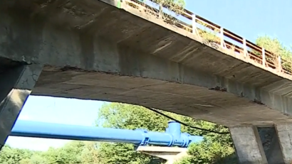 Podul de la capătul lacului Gilău, pregătit de redeschidere
