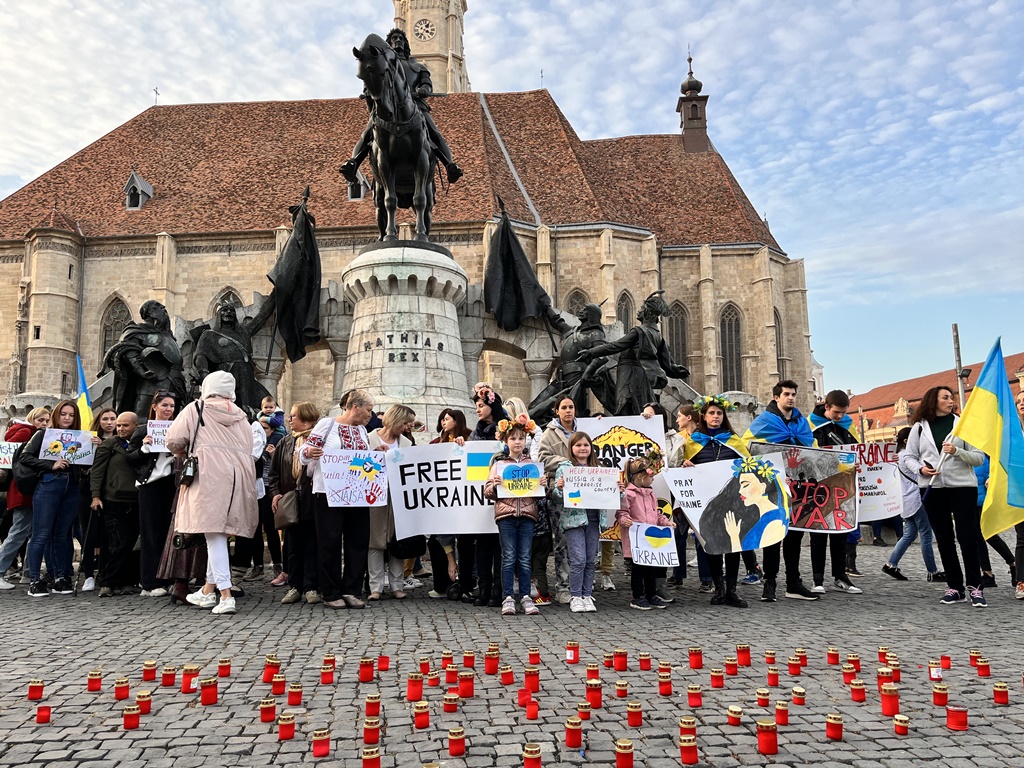 Protest organizat de comunitatea ucraineană din Cluj [FOTO]
