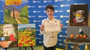 Copilul-artist din Oradea a expus pentru a doua oară la UNESCO Paris​