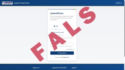 ANAF avertizează asupra unui site fals care colectează date personale!