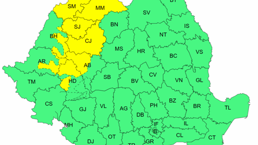 Atenționare Cod galben de ploi însemnate cantitativ