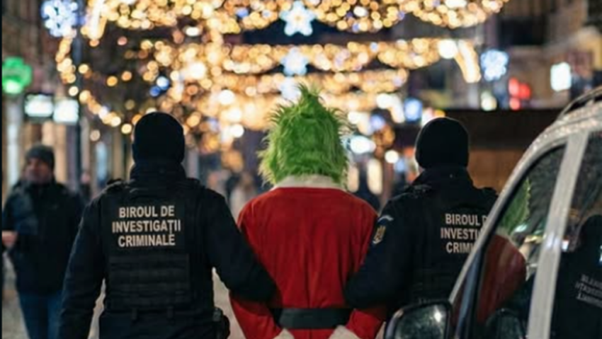 ”Grinch-ul” decorurilor festive, reținut de polițiști pentru 24 de ore