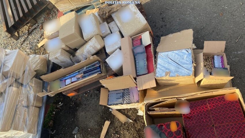 200 de kilograme de articole pirotehnice confiscate