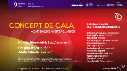 Concert de gală la Filarmonica de Stat ‘Transilvania’