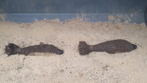 Bombe de artilerie neexplodate descoperite cu ocazia lucrărilor la pasaj