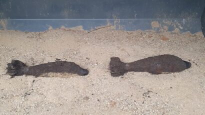 Bombe de artilerie neexplodate descoperite cu ocazia lucrărilor la pasaj