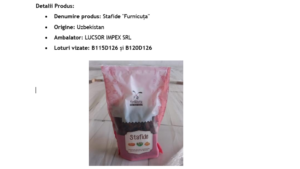 Două loturi de stafide „Furnicuța” retrase de la vânzare