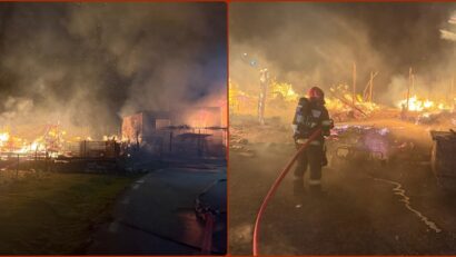 Intervenție pentru stingerea unui incendiu de amploare | VIDEO