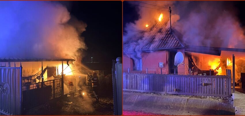 Casă făcută scrum peste noapte