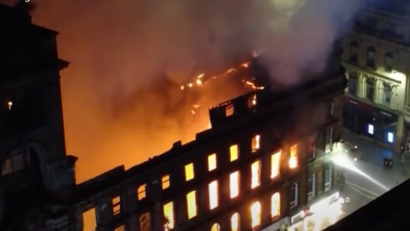 Incendiu puternic lângă gara Glasgow Central