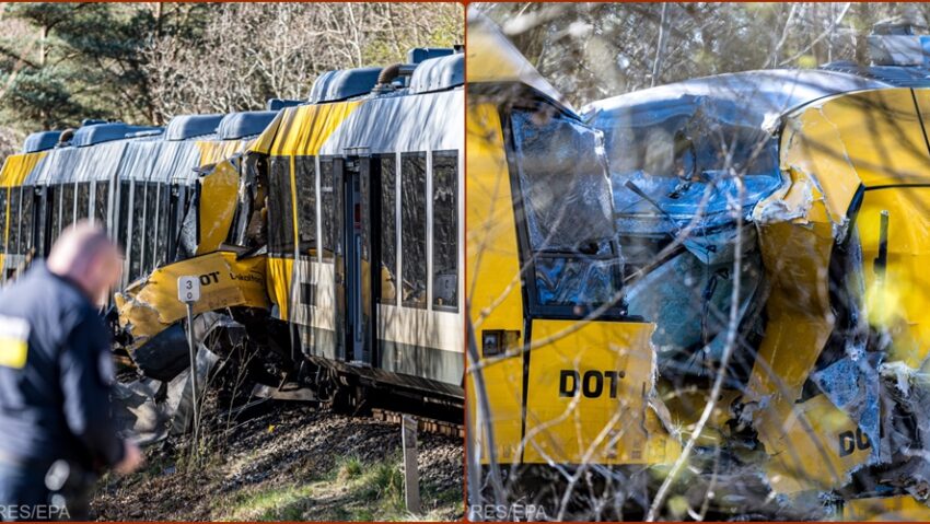 Două trenuri s-au ciocnit în Danemarca