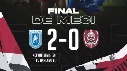 CFR, învinsă la Craiova, scor 2-0