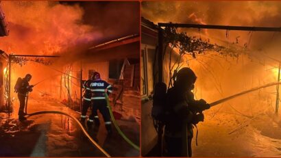 Incendiu violent într-o gospodărie