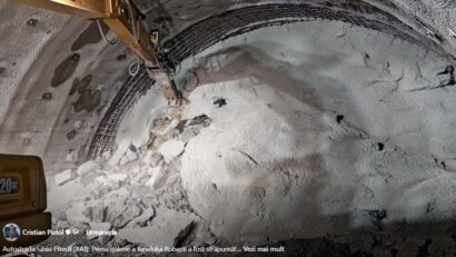 Imagini video de la străpungerea tunelului Robești de pe viitoarea autostradă Pitești-Sibiu