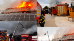 Incendiu la un atelier dintr-o fabrică de prelucrare a lemnului