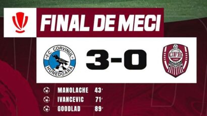 CFR Cluj, învinsă de Corvinul Hunedoara
