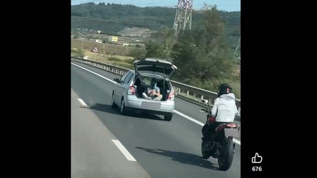 VIDEO | Filmare periculoasă pe A1: trei tineri, amendați cu 1.730 de lei