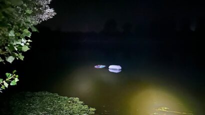 Mașină căzută în râul Olt