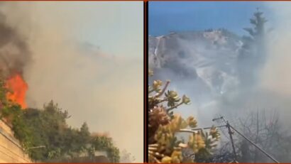Incendiu în Taormina – Flăcările se apropie de case