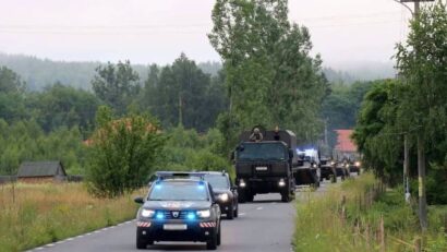Coloane militare pe drumurile din Ardeal