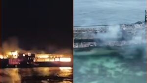 Incendiu devastator pe un feribot