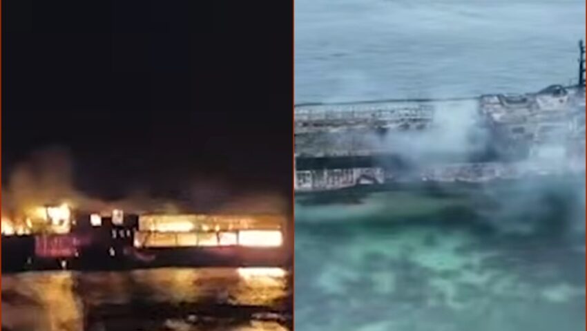 Incendiu devastator pe un feribot