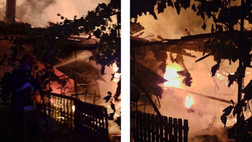 Incendiu violent lichidat de pompieri în Giurtelecu Șimleului
