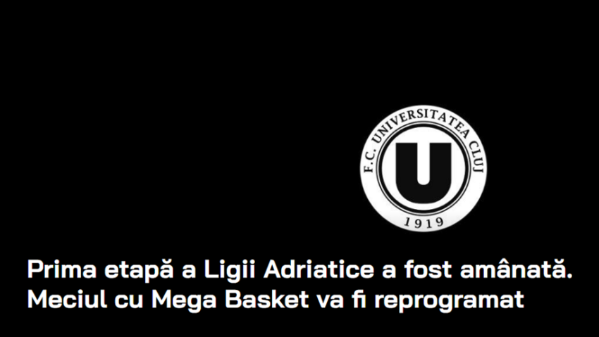 Prima etapă a Ligii Adriatice la baschet masculin a fost amânată