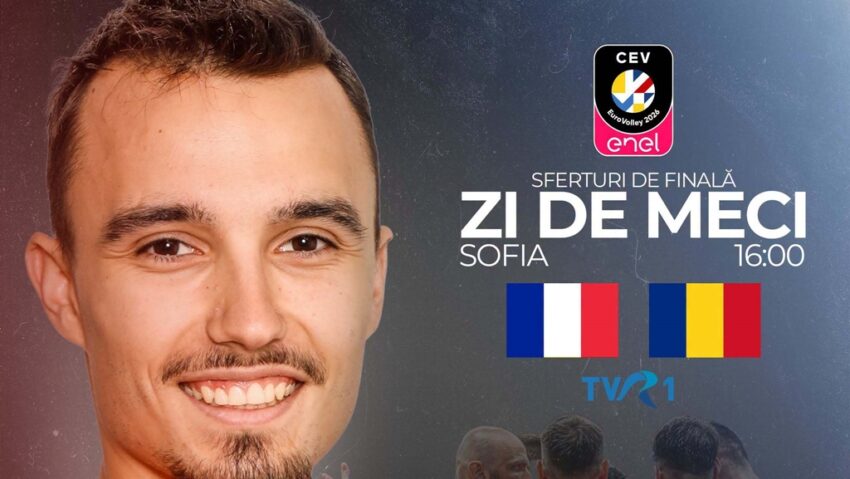 România se duelează cu Franța, în sferturile Campionatului European de volei masculin