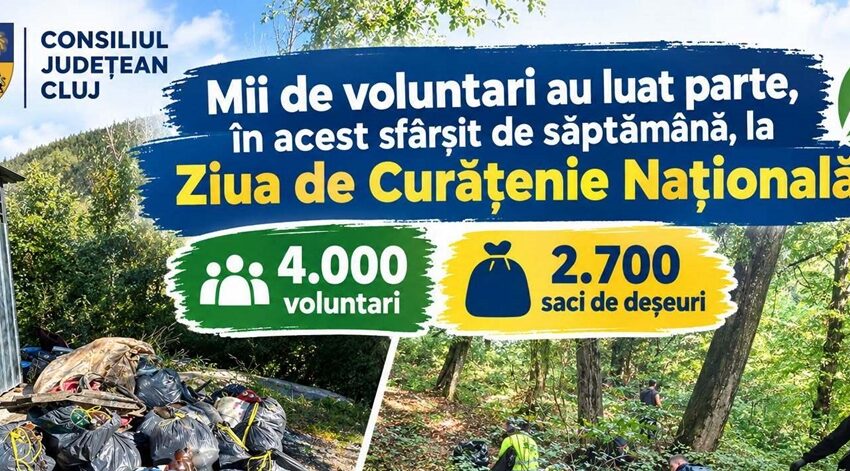 2.700 de saci de deșeuri, strânși în județul Cluj