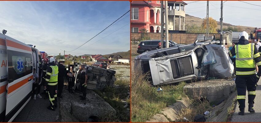 5 victime, printre care 2 copii, în urma unui accident grav pe DN 17