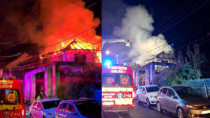 Casa unui bătrân a ars complet într-un incendiu violent